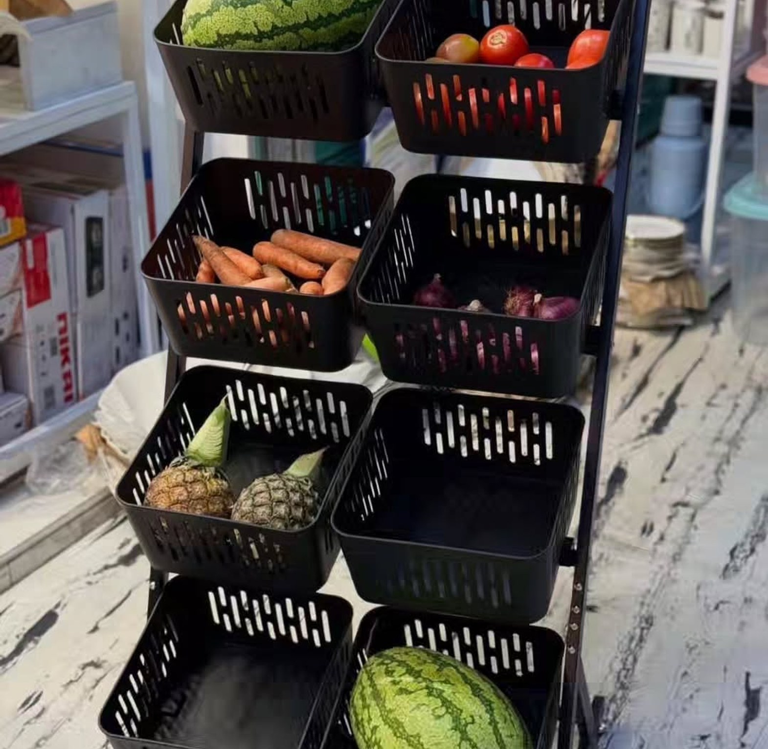 Multi-Functional Steel Vegetable & Fruit Storage Rack with Wheels image