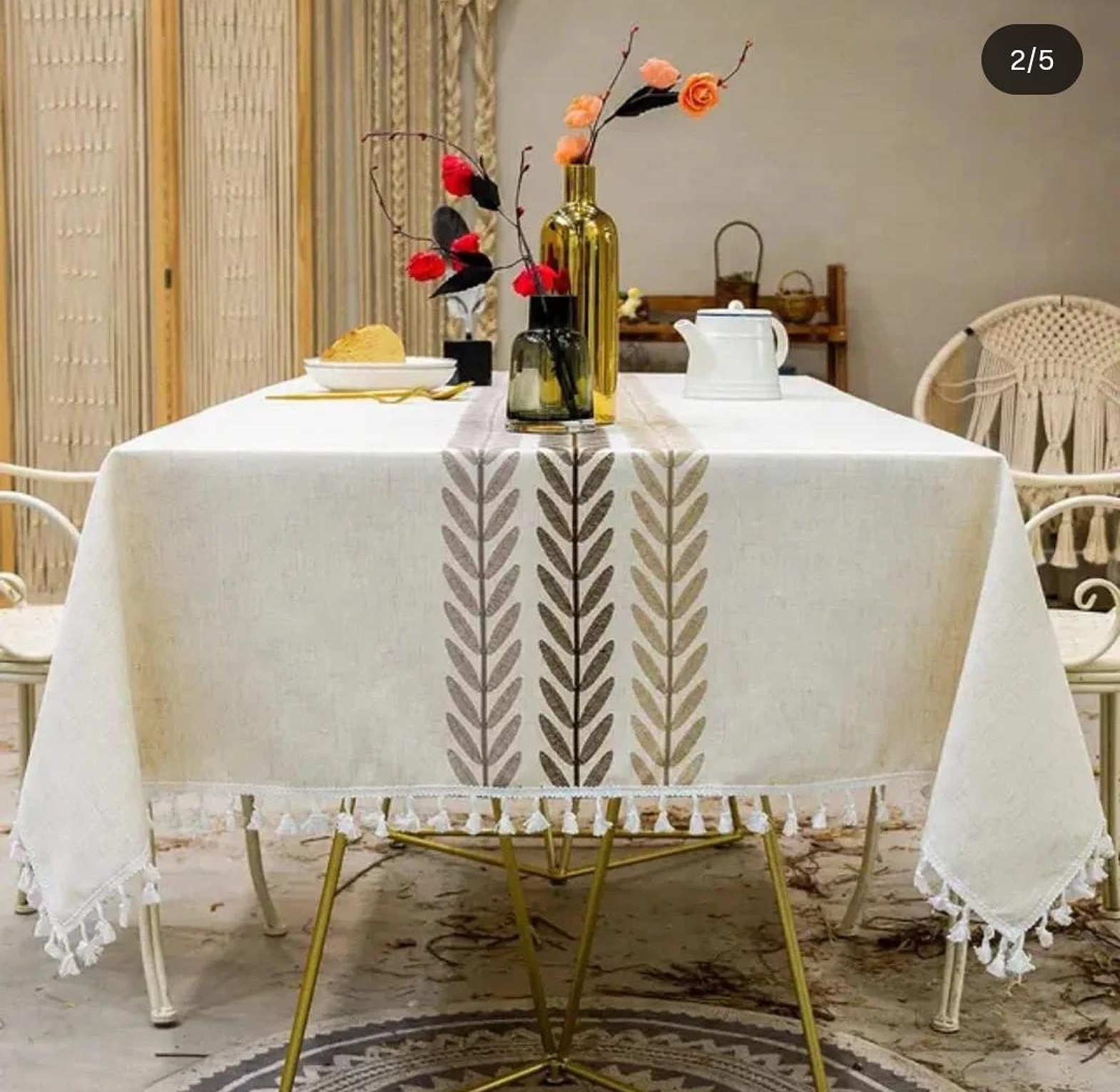 Cotton Linen Table cloth image
