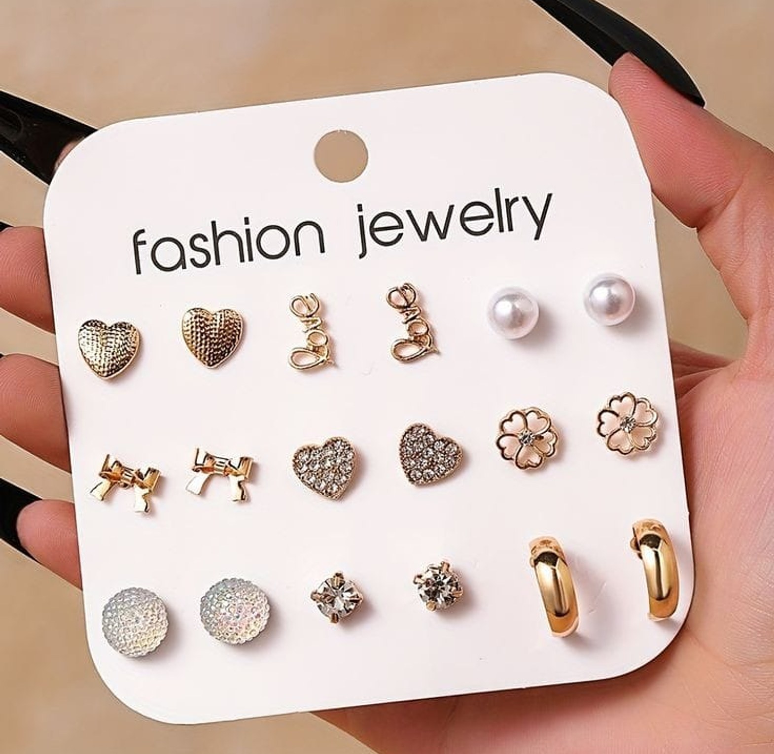 Love stud earrings set image