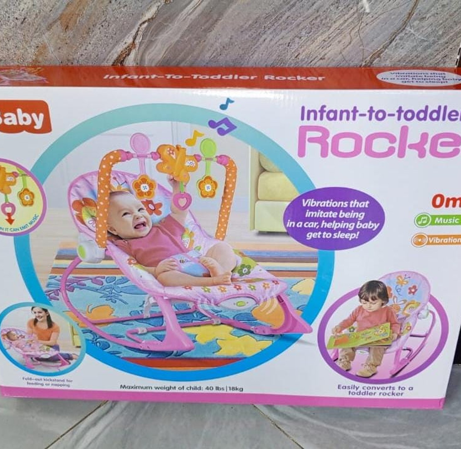 High Quality 2in1 Baby rocker  Max weight 18kgs  Vibration/melody .IDEAL GIFT  FOR LOVED ONES image