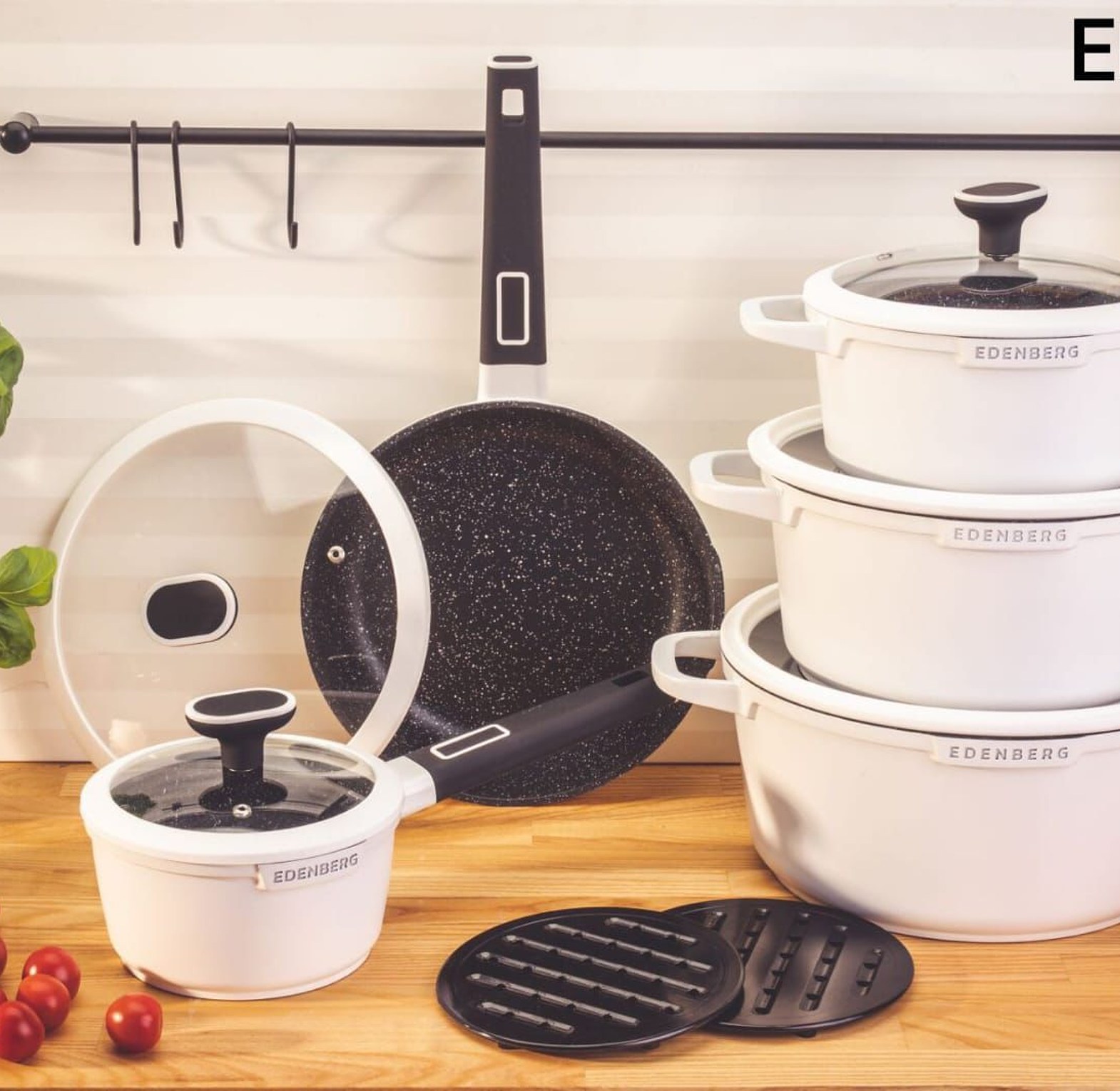 COOKWARE SET. EDENBERG High Quality 12pc Cookware Set. HIGHLY RECOMMEDED VALUE FOR  MONEY image