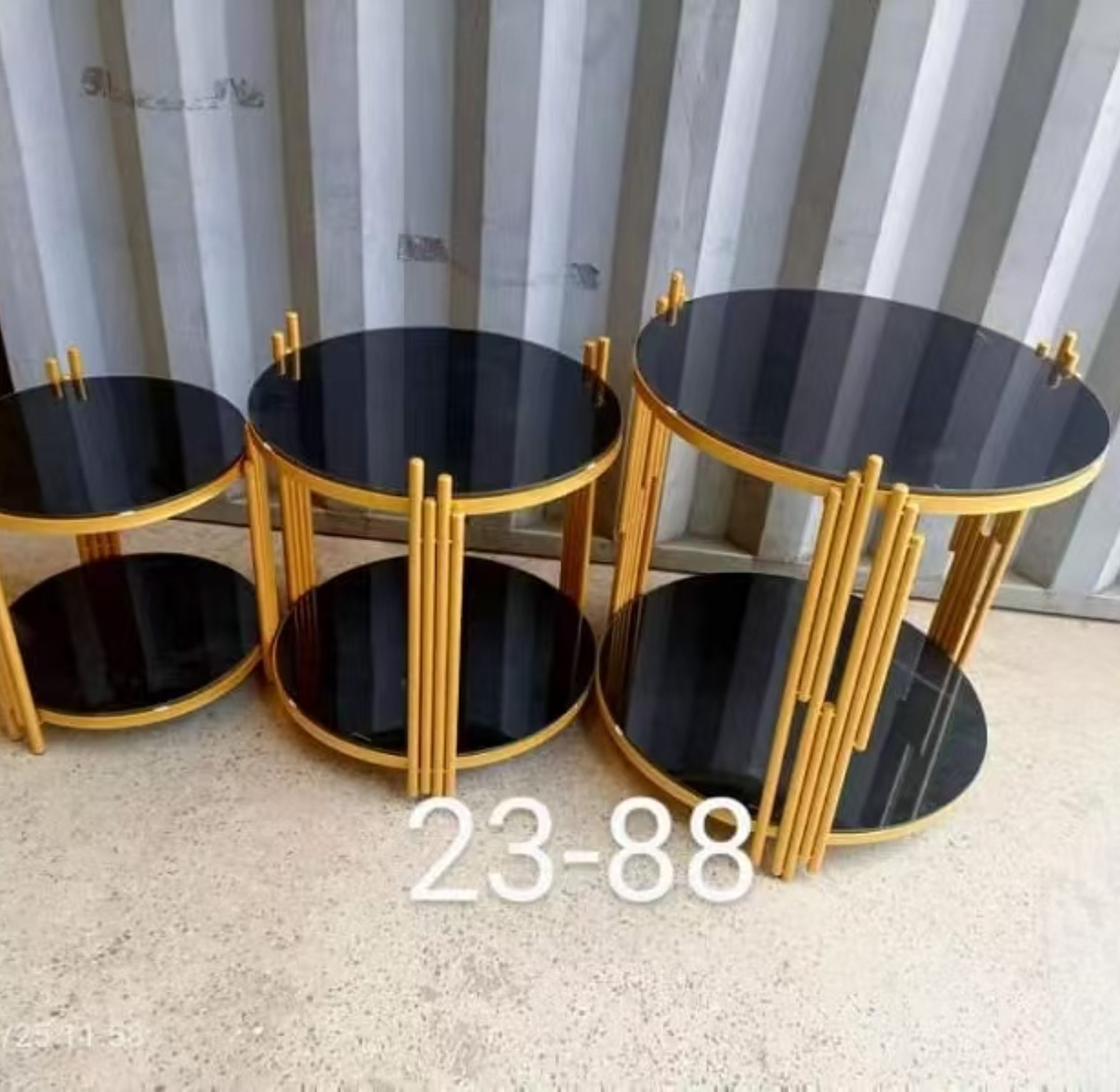 Black 3 in 1 executive pure marble table image
