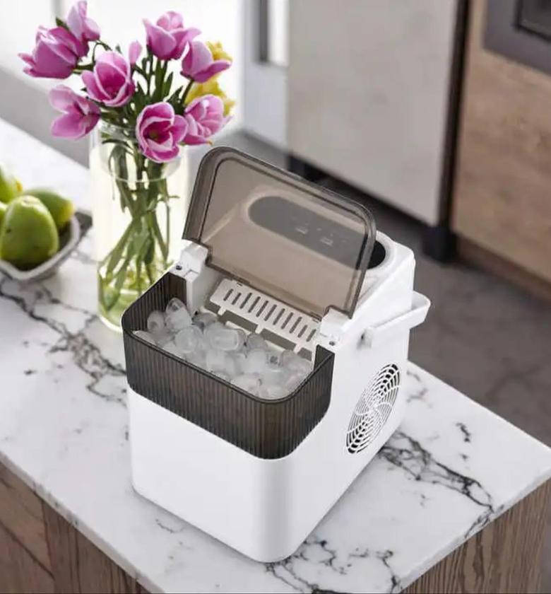 DSP Ice Maker Machine – 12kg/24h Automatic Countertop Ice Maker with 1.4L Tank & 500g Basket – Fast 6-8 Min Ice Cubes for Home, Office & Parties image