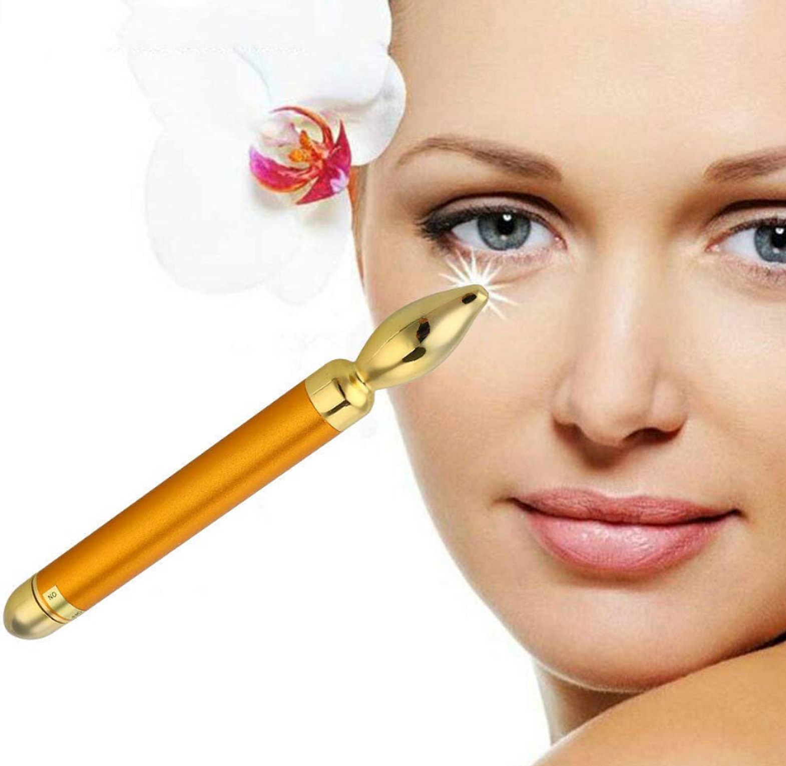 Facials Vibration Gold Eye Massager Stick Electric Device Pen Eye Strain image
