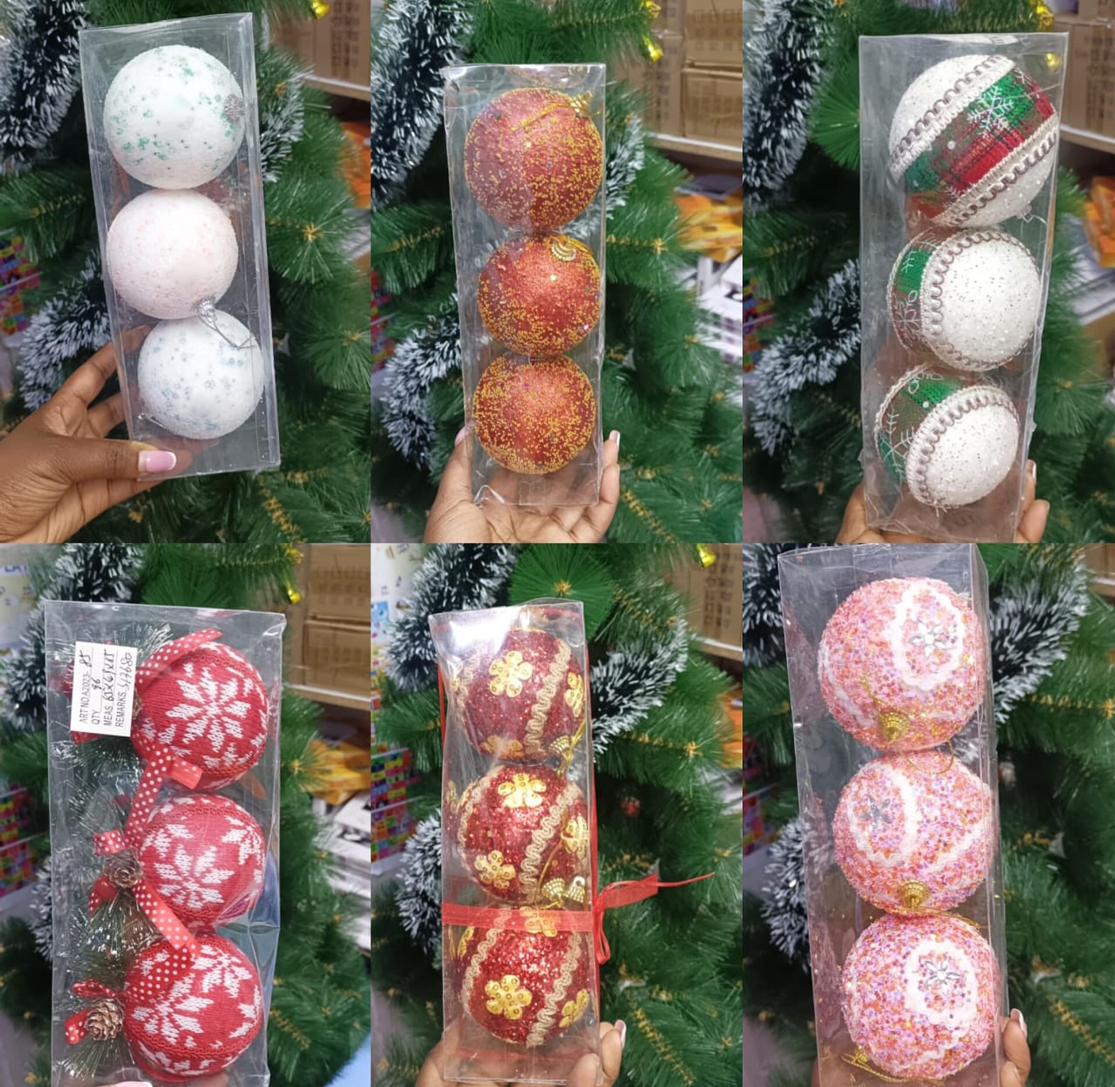  Christmas  Tree Decorations. Cute Christmas Balls 3pcs  image