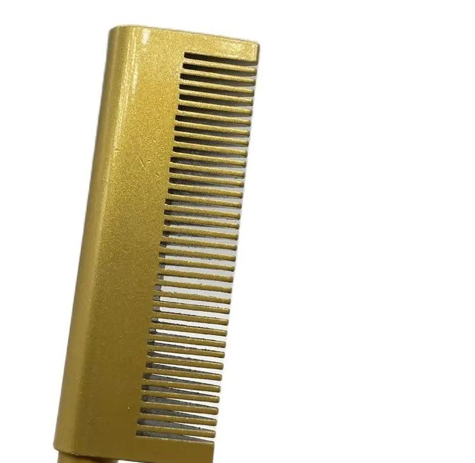 Professional Gold Ceramic Electric Hot Comb 450°F Hair Straightener for 4C Natural Hair – Premium Silk Press Machine image