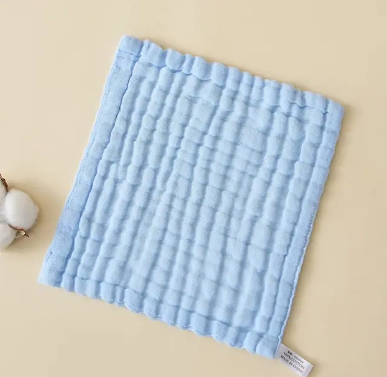 Baby Muslin Wash Cloths - Bubble Weave image