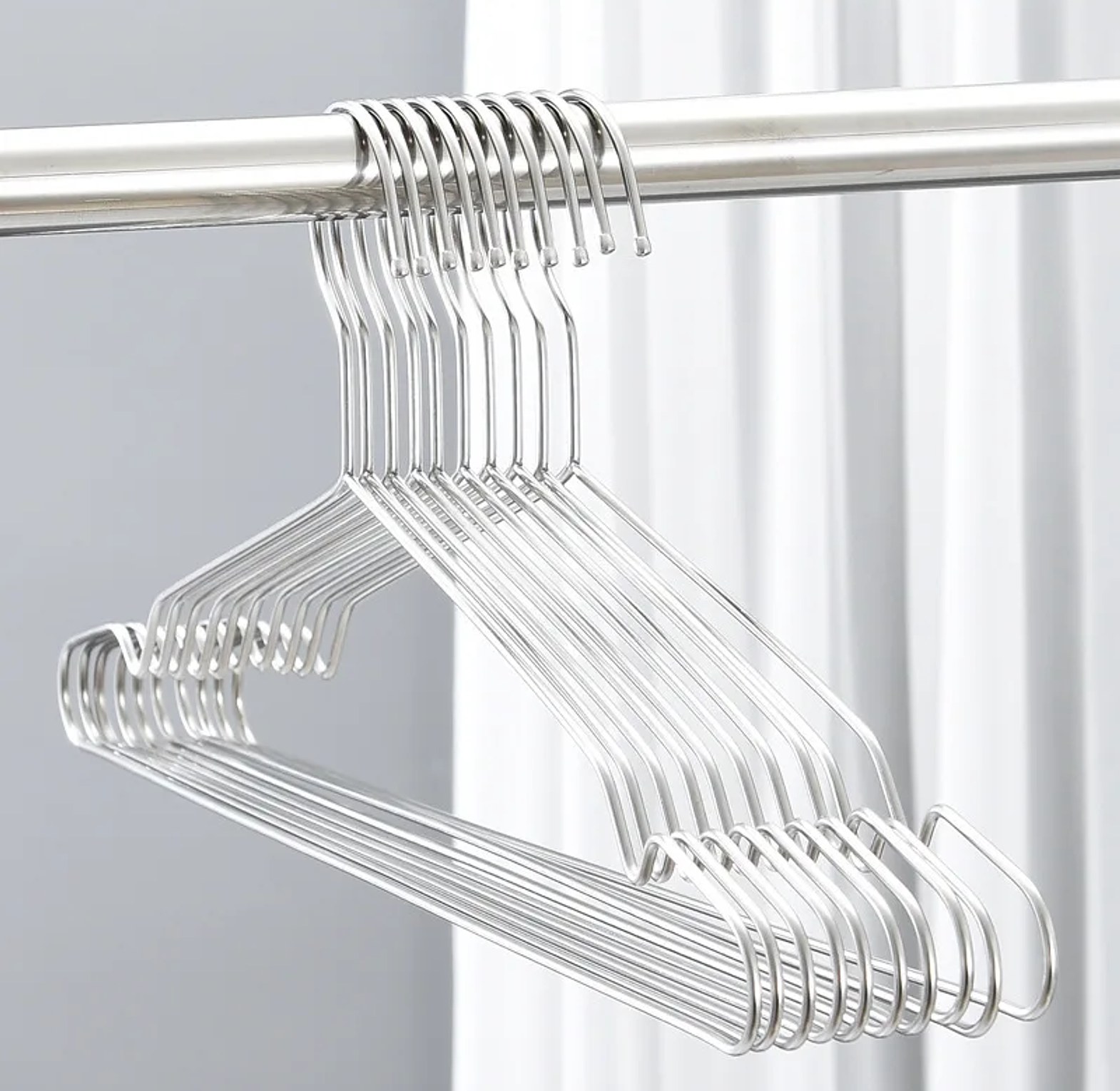 10 Piece Stainless Steel Clothes Hangers, Coat Hangers image