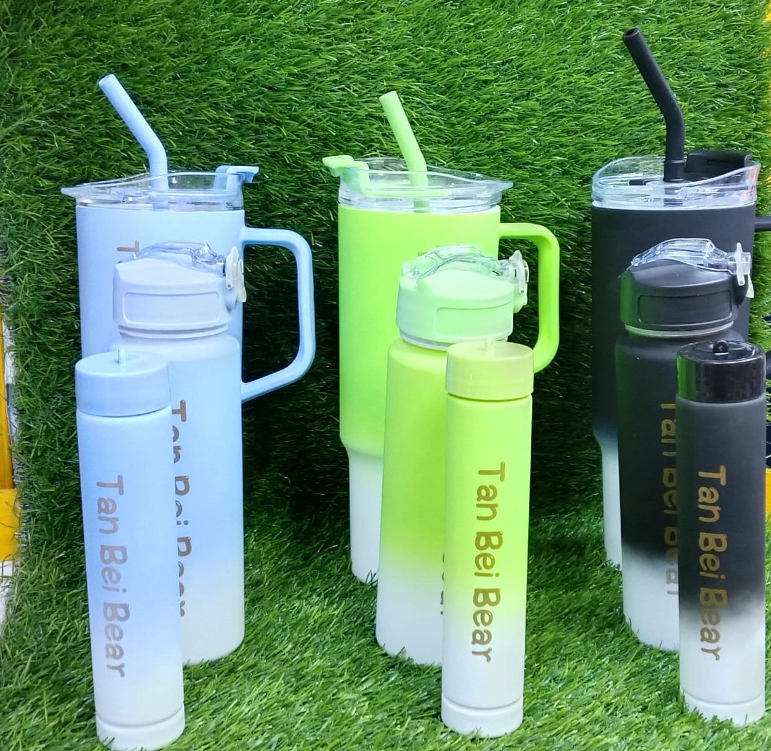 3in 1 Stanely  Tumbler With Handle Lid Straw Large Vacuum Travel Mug Outdoor Car Water Bottle Double Vacuum image