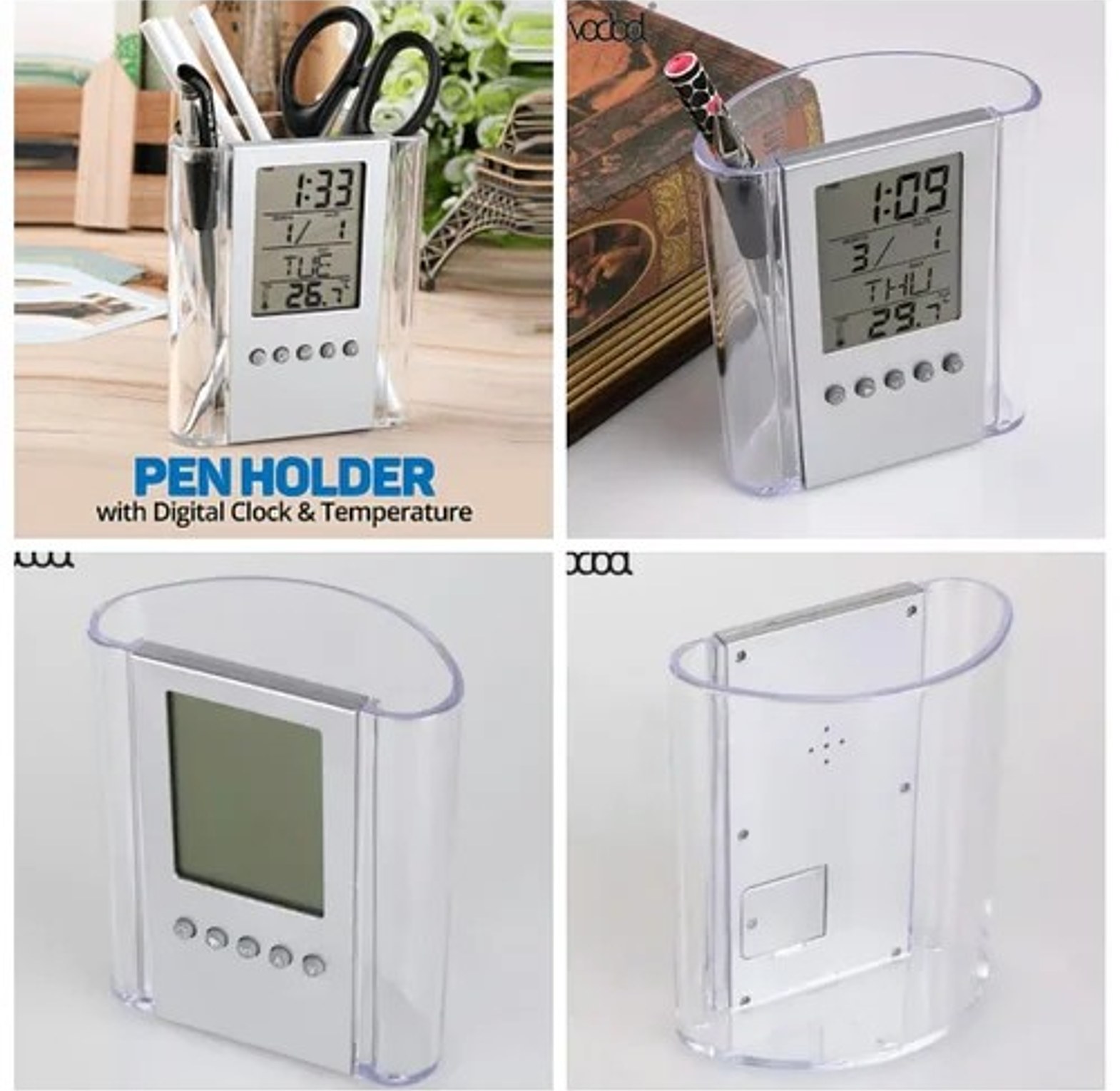 Digital Clock Pen Holder image