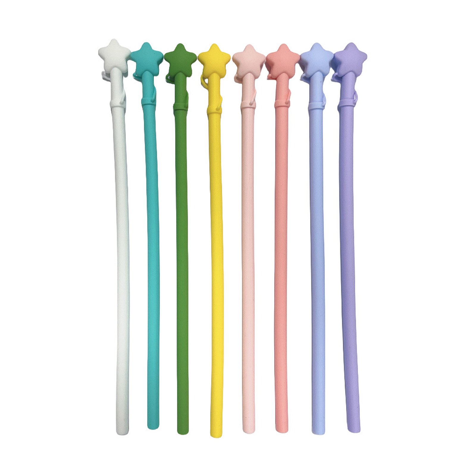 Silicone Straw With Star Straw Cap image
