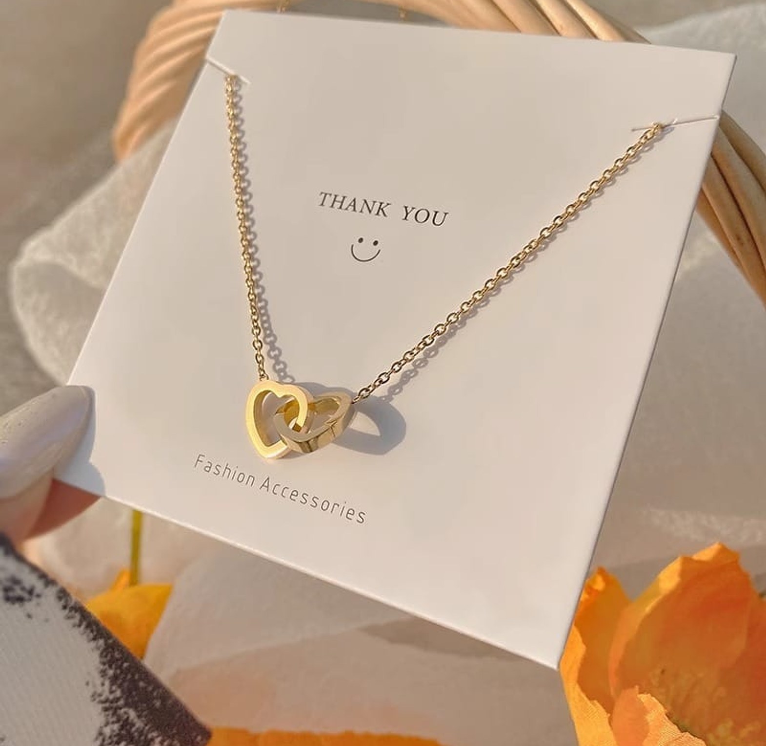 Gold Love intertwined necklace  image