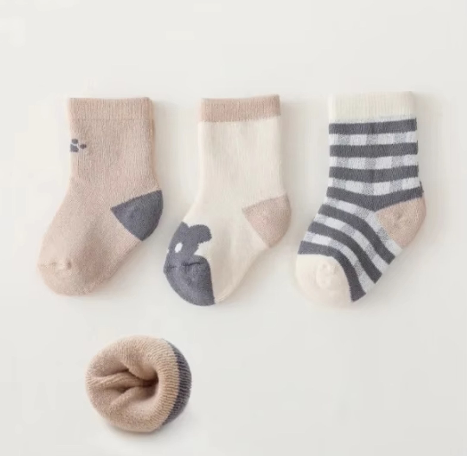 Cozy Bear Baby Socks – 3 Pair Set image