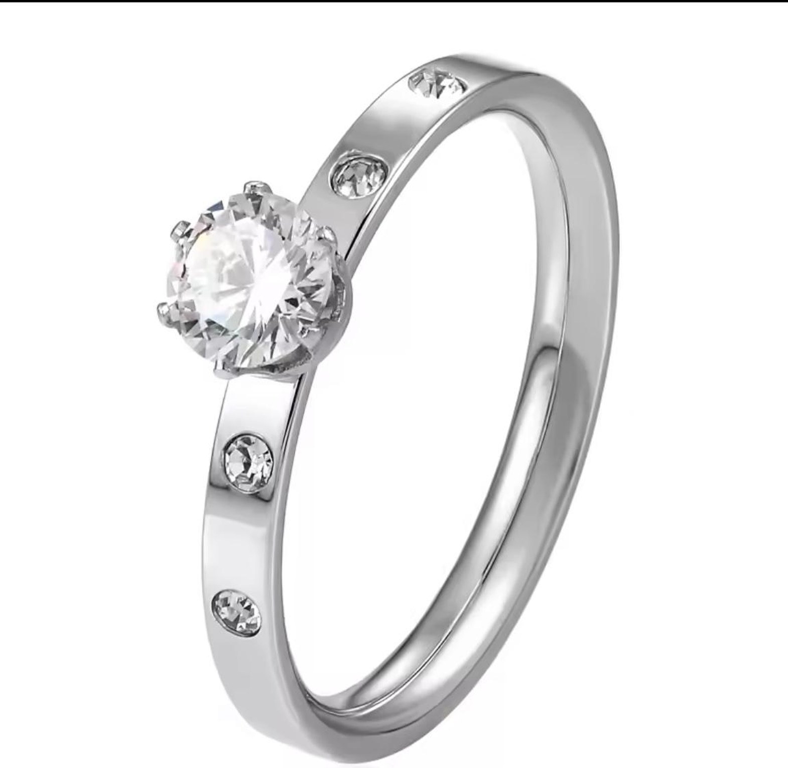 Stellar Solitaire Stainless Steel Ring image