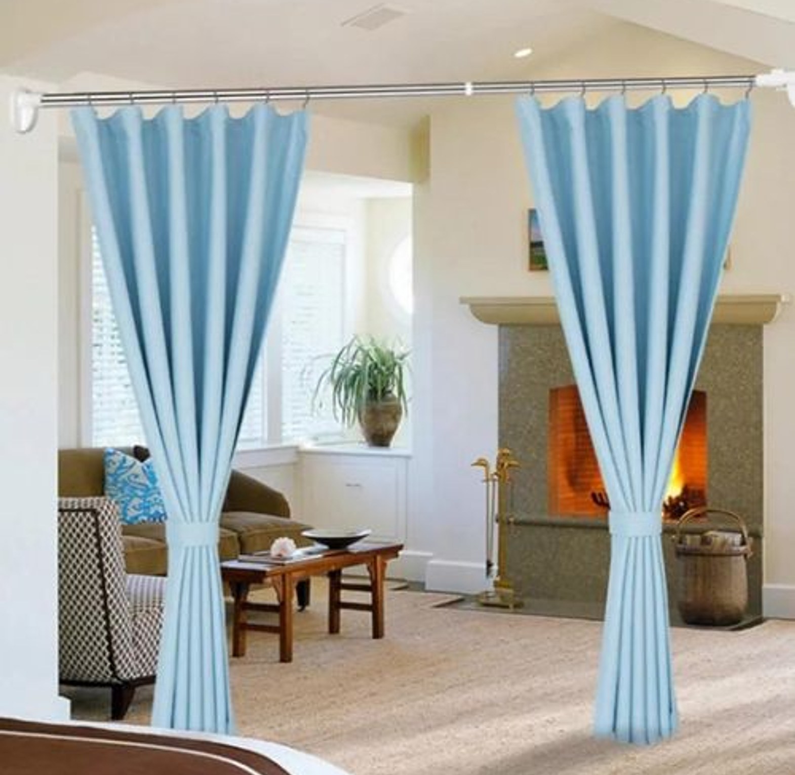Multipurpose extendable telescopic rod . Can be used:- shower curtain rod, clothing rod/hanger,diy wardobe/hanger image