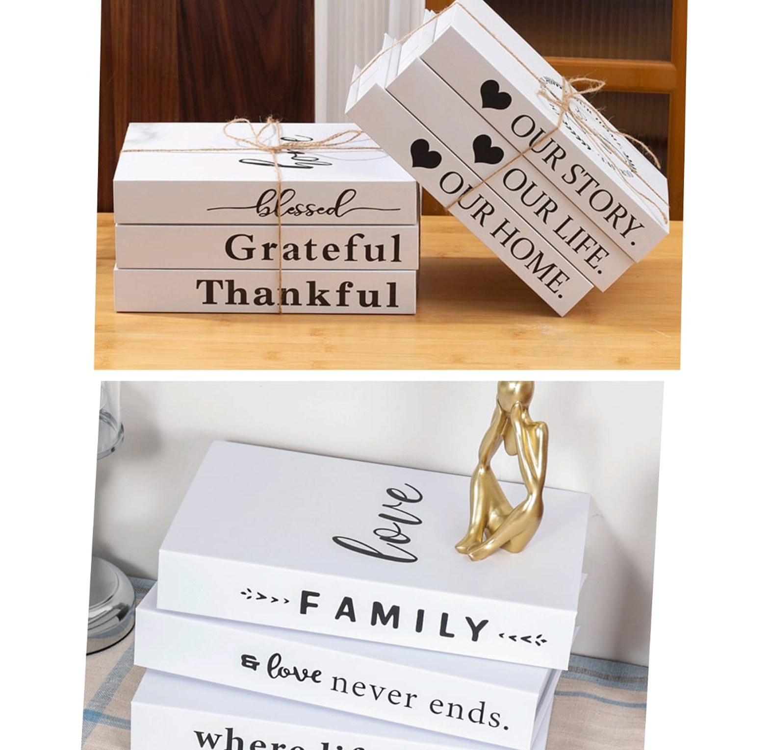Modern Fake Books Decoration (White) image