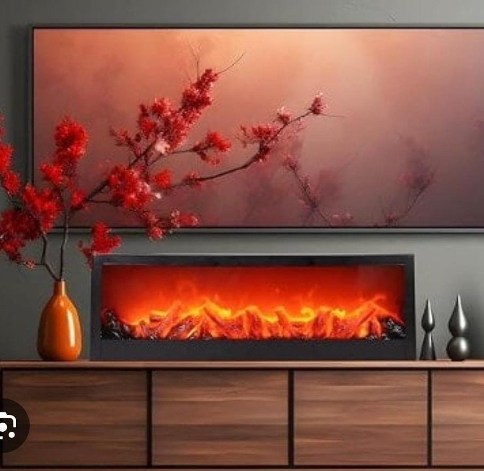 60cm Electric Fireplace Decor – Versatile Tabletop or Wall-Mounted Ambiance for Nairobi Homes image
