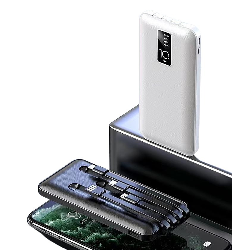 Wireless Charging Power Bank with 4 Inbuilt Cables and High Capacity image