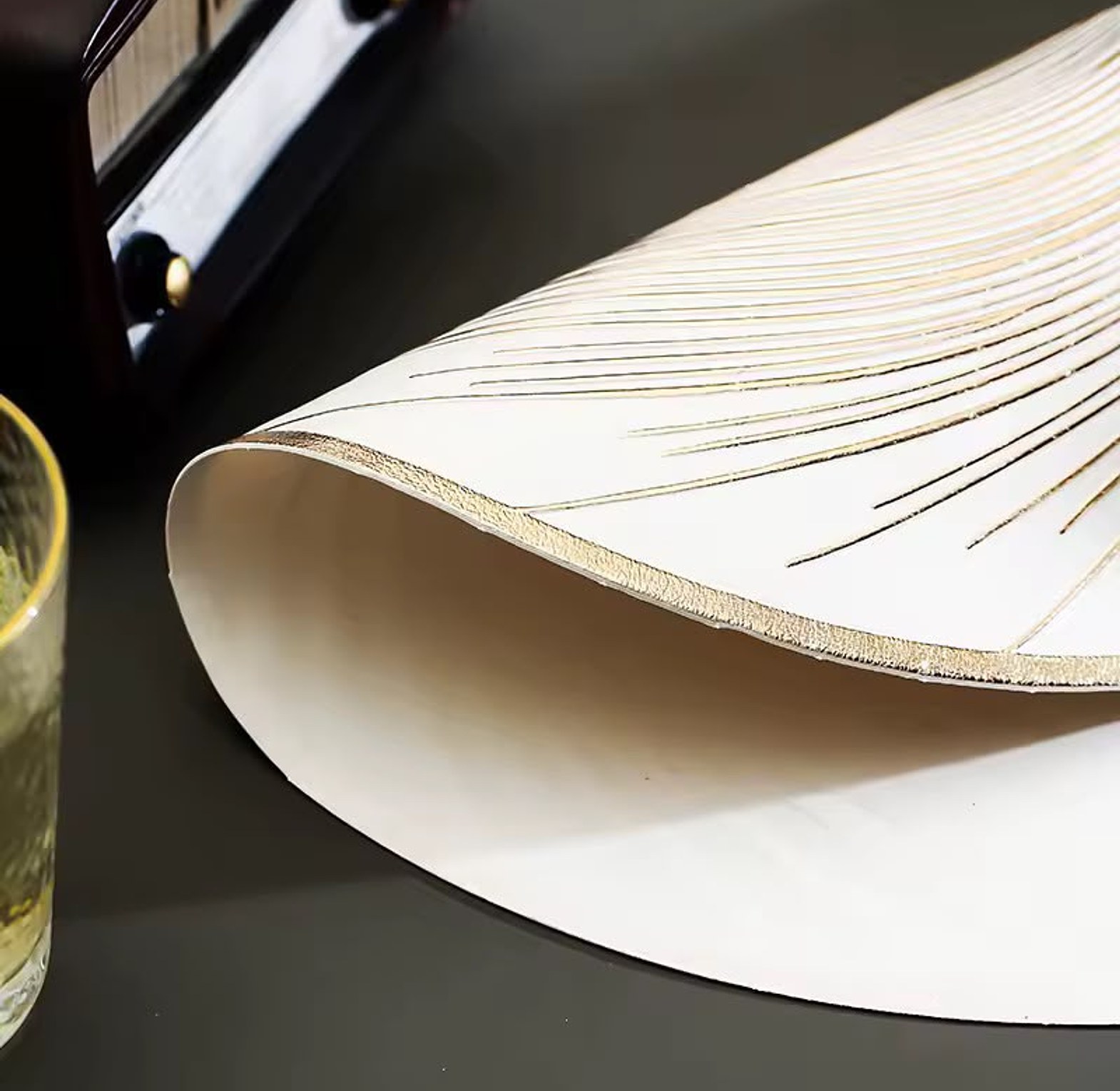 6-Piece Luxury Swirl Round PVC Placemat Set image