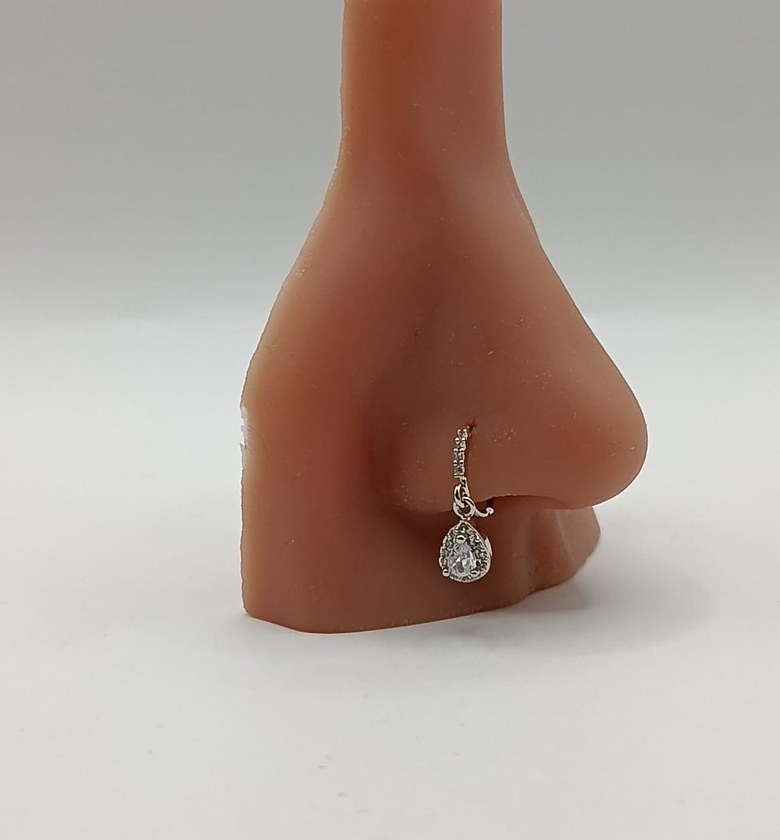 Tear drop crystal nose ring image