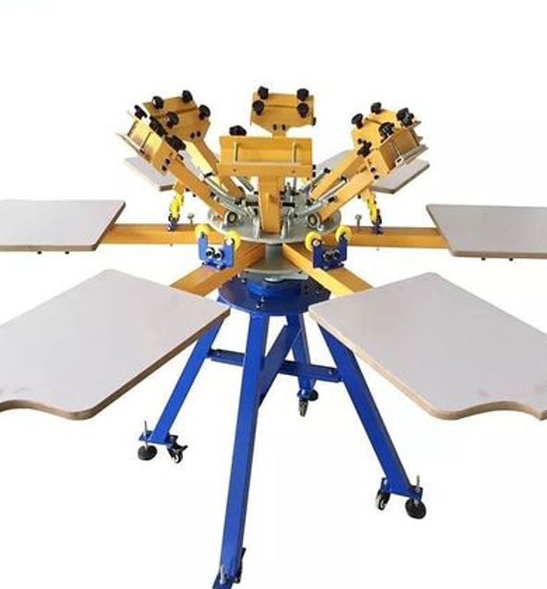 6 colour 6 station screen printing image