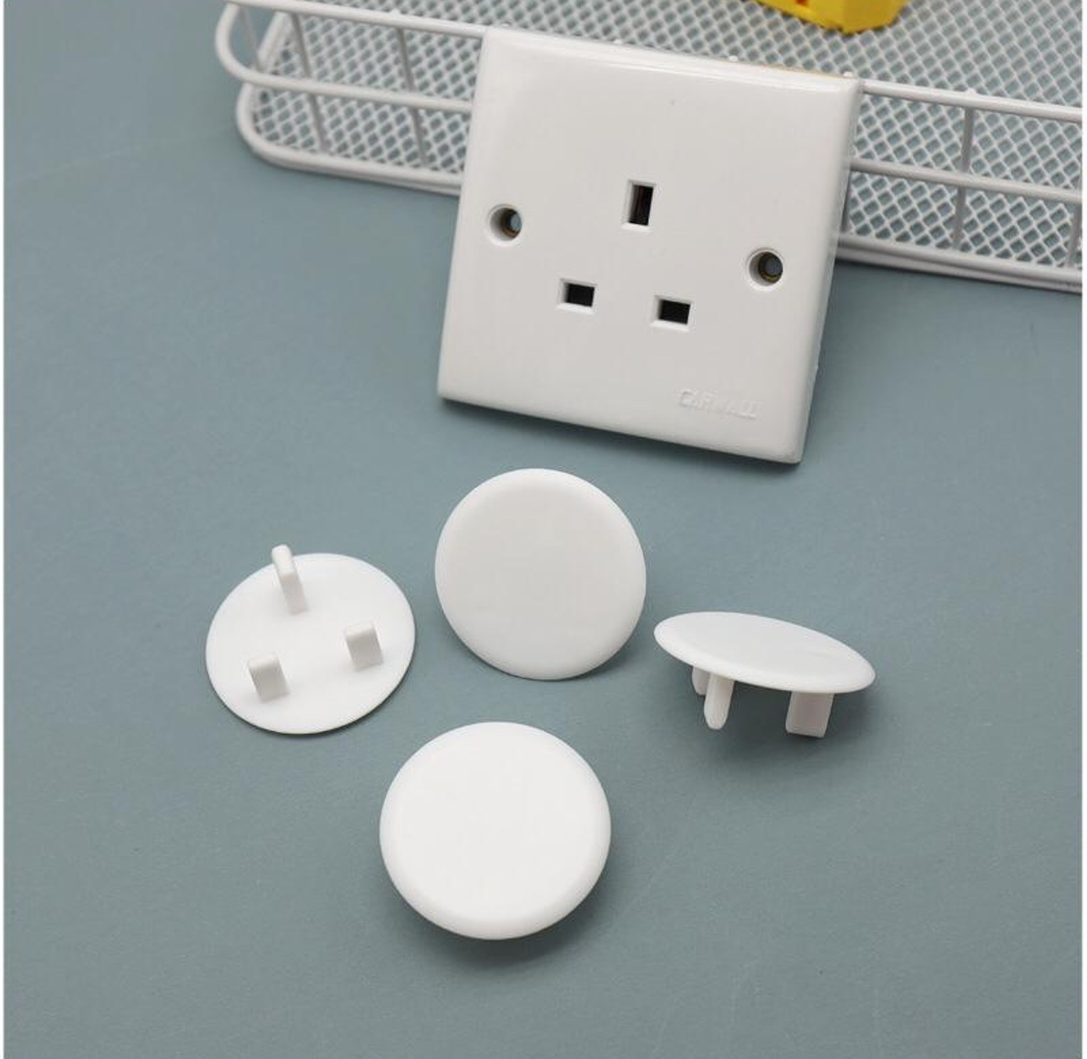 Baby Safety Electric Socket Covers 5Pcs Set – Childproof 3-Pin Wall Plug Protector Guards for Home and Daycare image