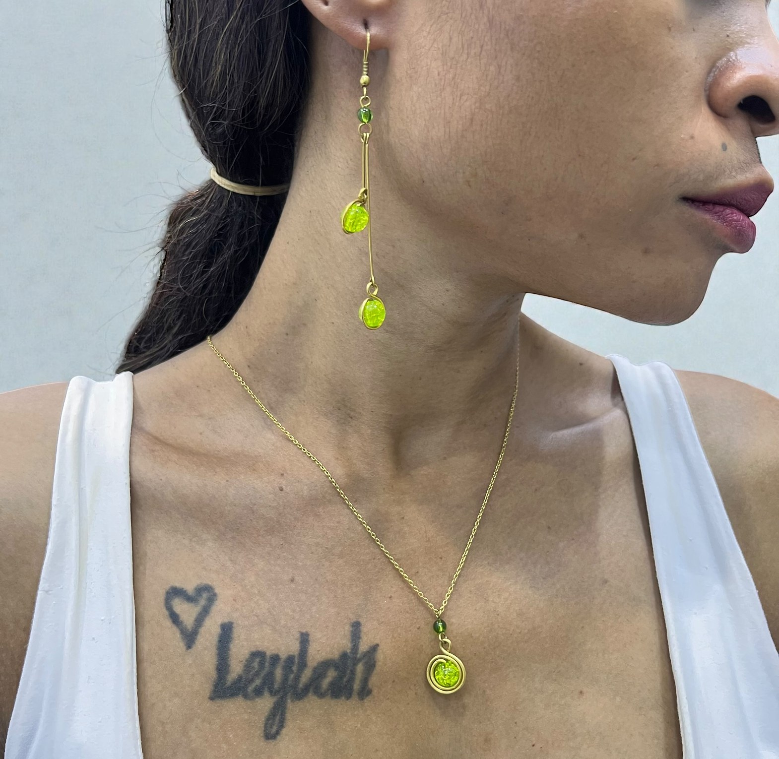 Peridot Dangle Jewelry Set image