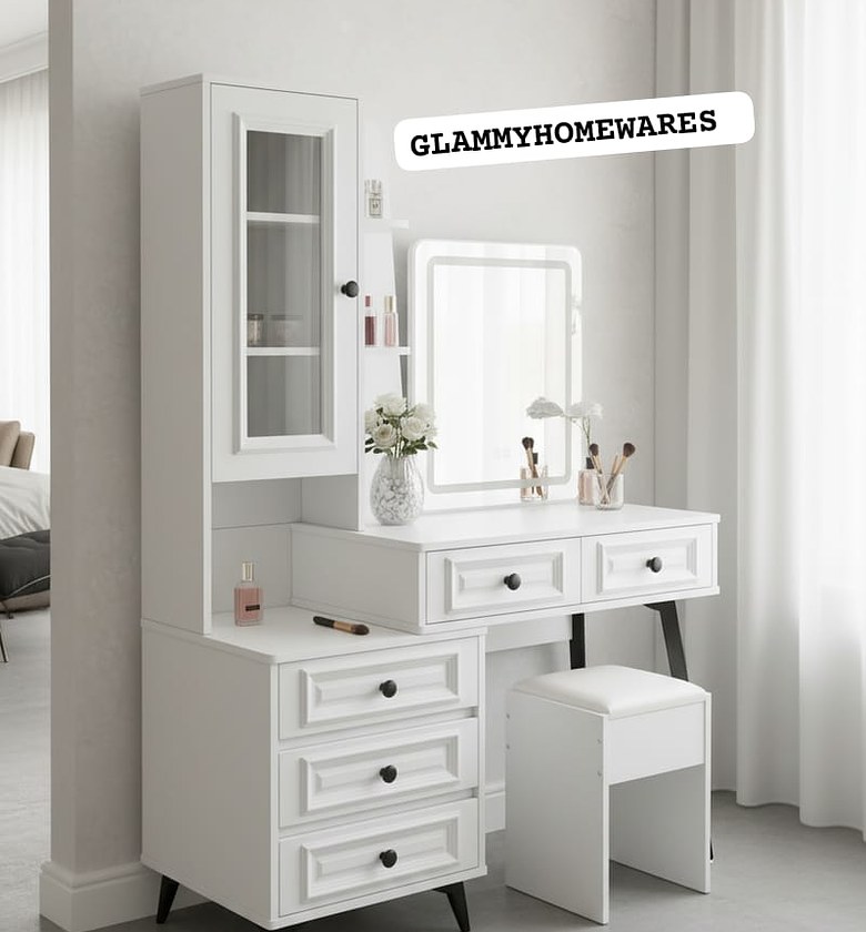 Luxury LED Dressing Table with Multiple Storage Compartments image