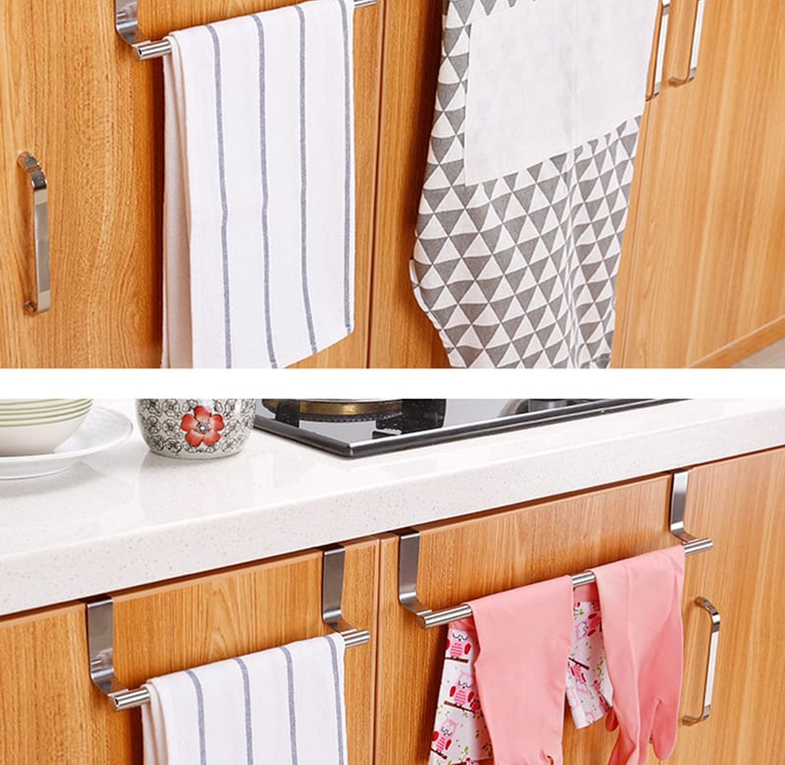 Stainless Steel Cabinet Door Towel Bar image