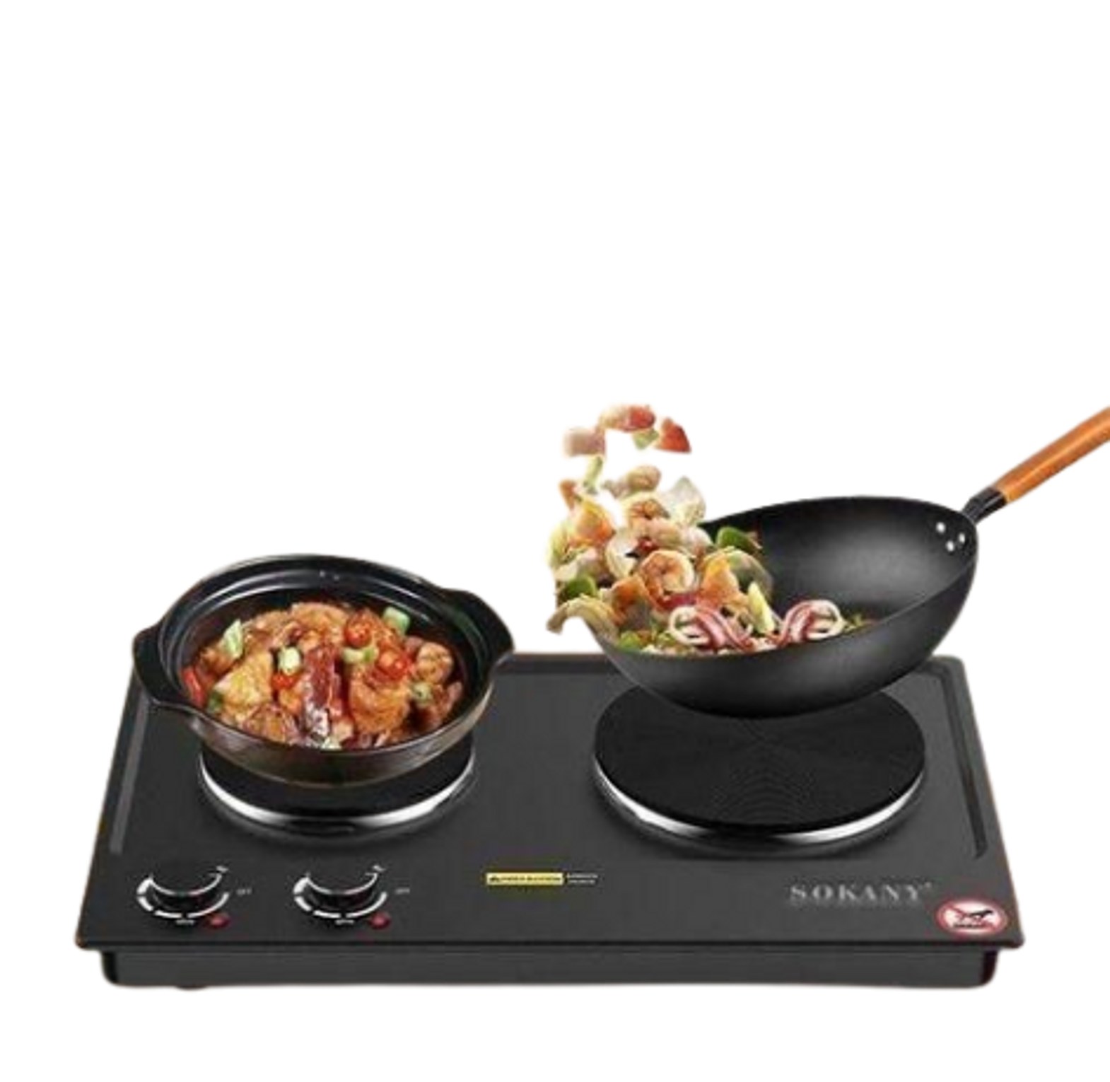Sokany 2 Burner Electric Stove, 2500W Compact Double Hot plate image