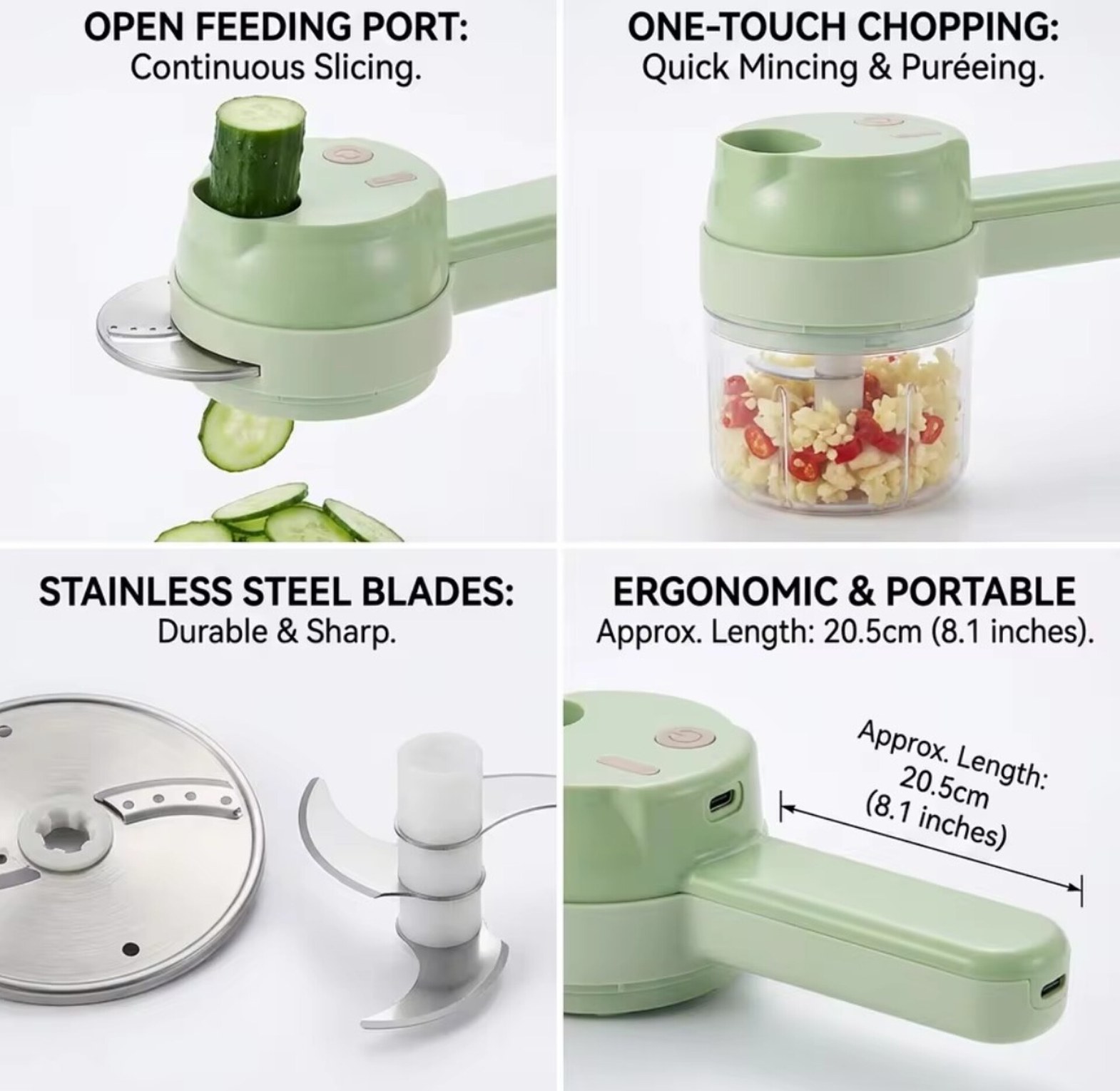 4 in 1 Handheld Electric Vegetable Cutter Set Slicer image