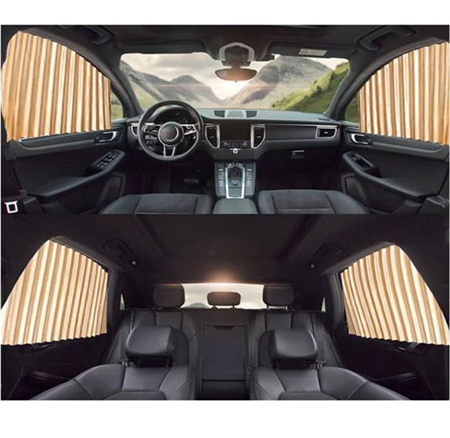Universal Magnetic Pleated Car Window Sunshades - UV Protection & Privacy Curtains for All Cars (Set of 4) image