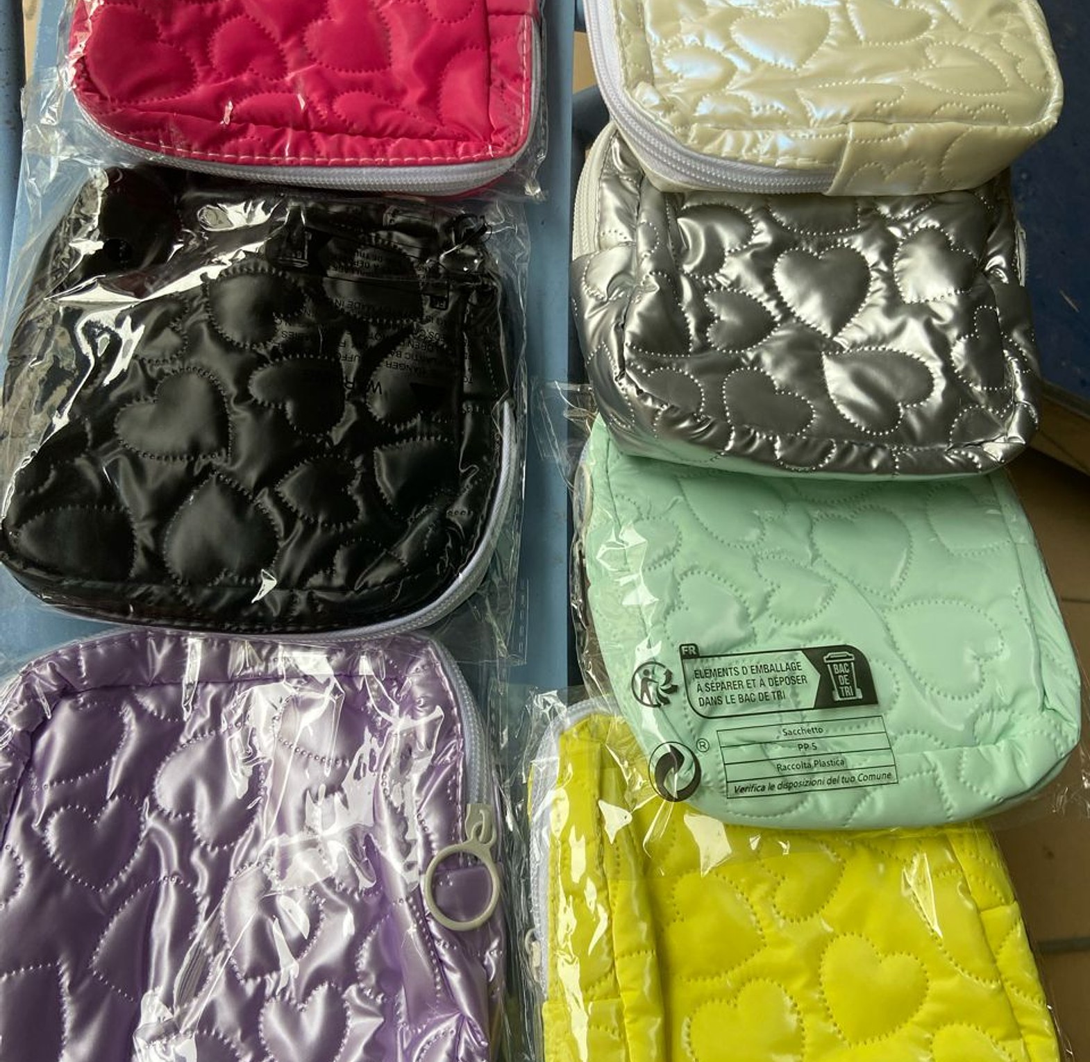 New Candy Color Square Glossy Cosmetic Bag image