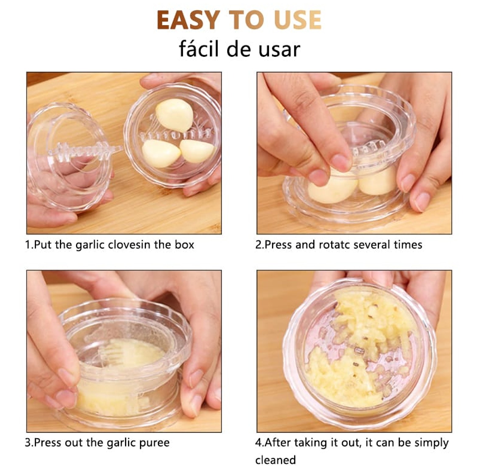 Garlic Press Peeler Crusher Twist image