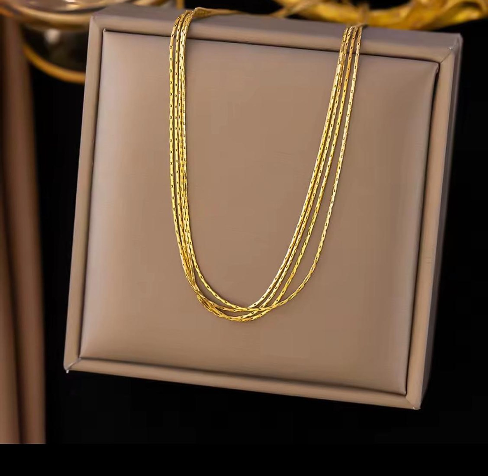 Lira Multi-Strand Gold Layered Necklace image