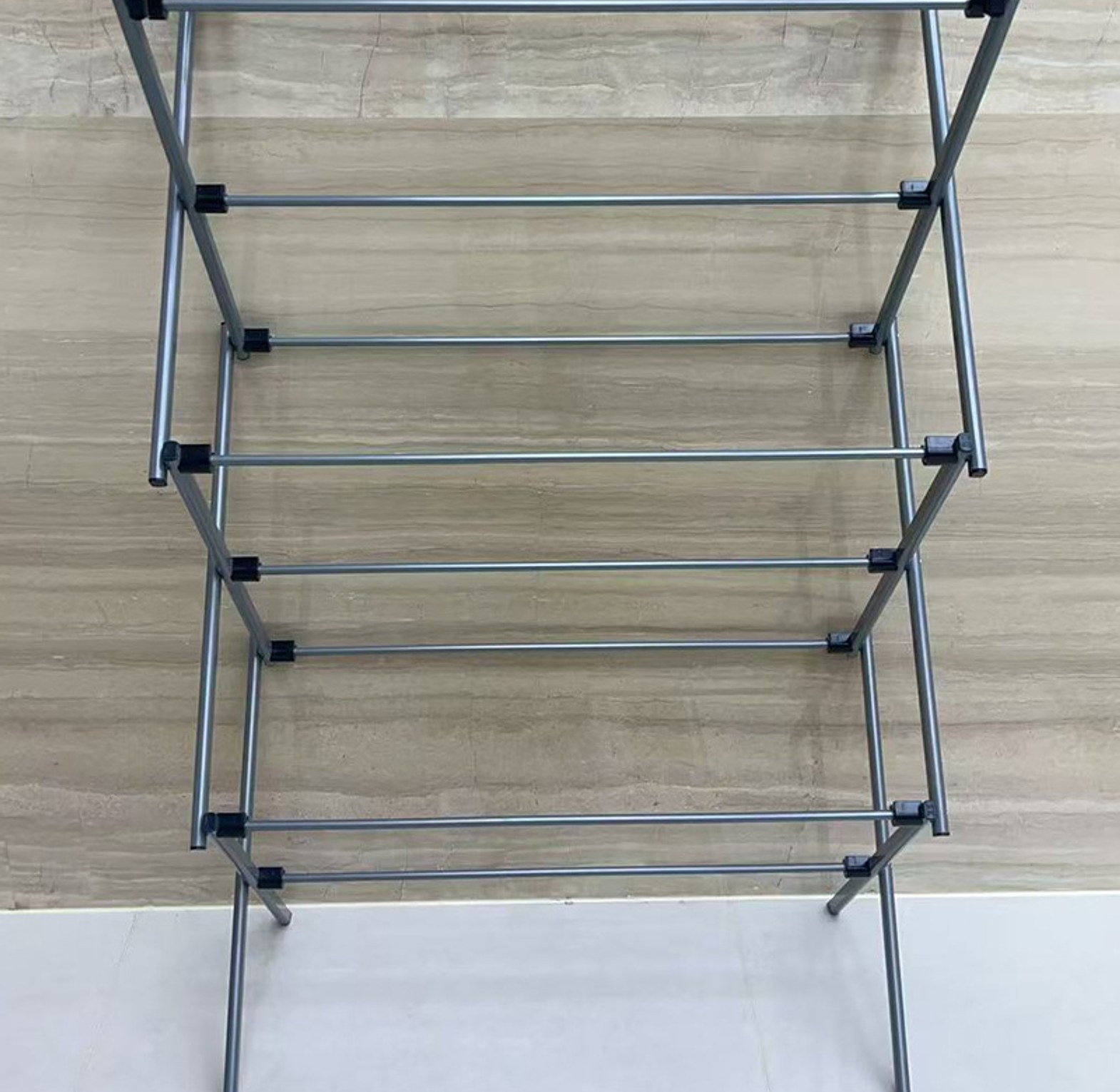 Foldable Clothes Drying Rack Stand Heavy Duty Multi-Tier Space-Saving Indoor Clothing Airer for Apartments  (Dimensions 76x38x105cm) image