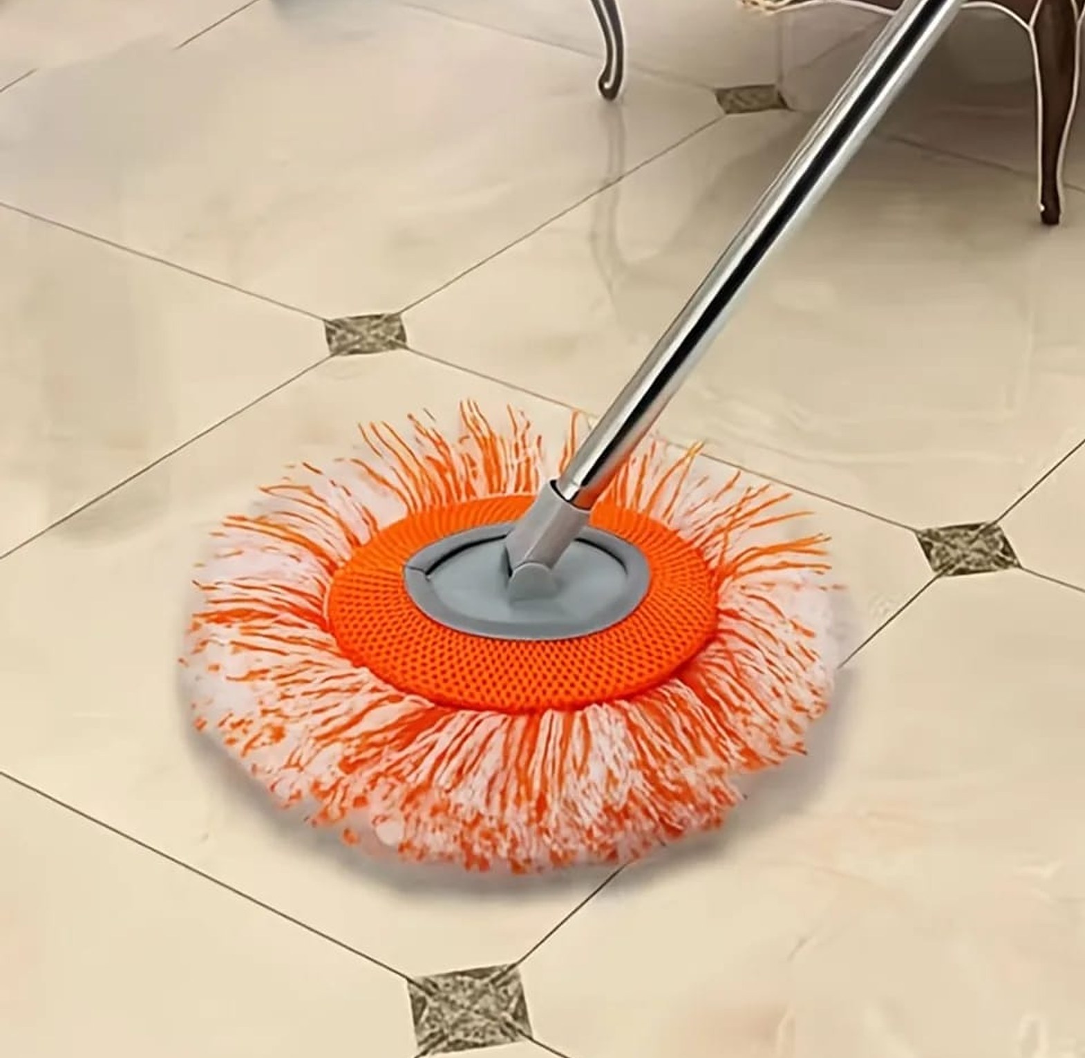 Chenille Telescopic Ceiling Cleaning Mop – 360° Rotating Multi-Surface Cleaner image