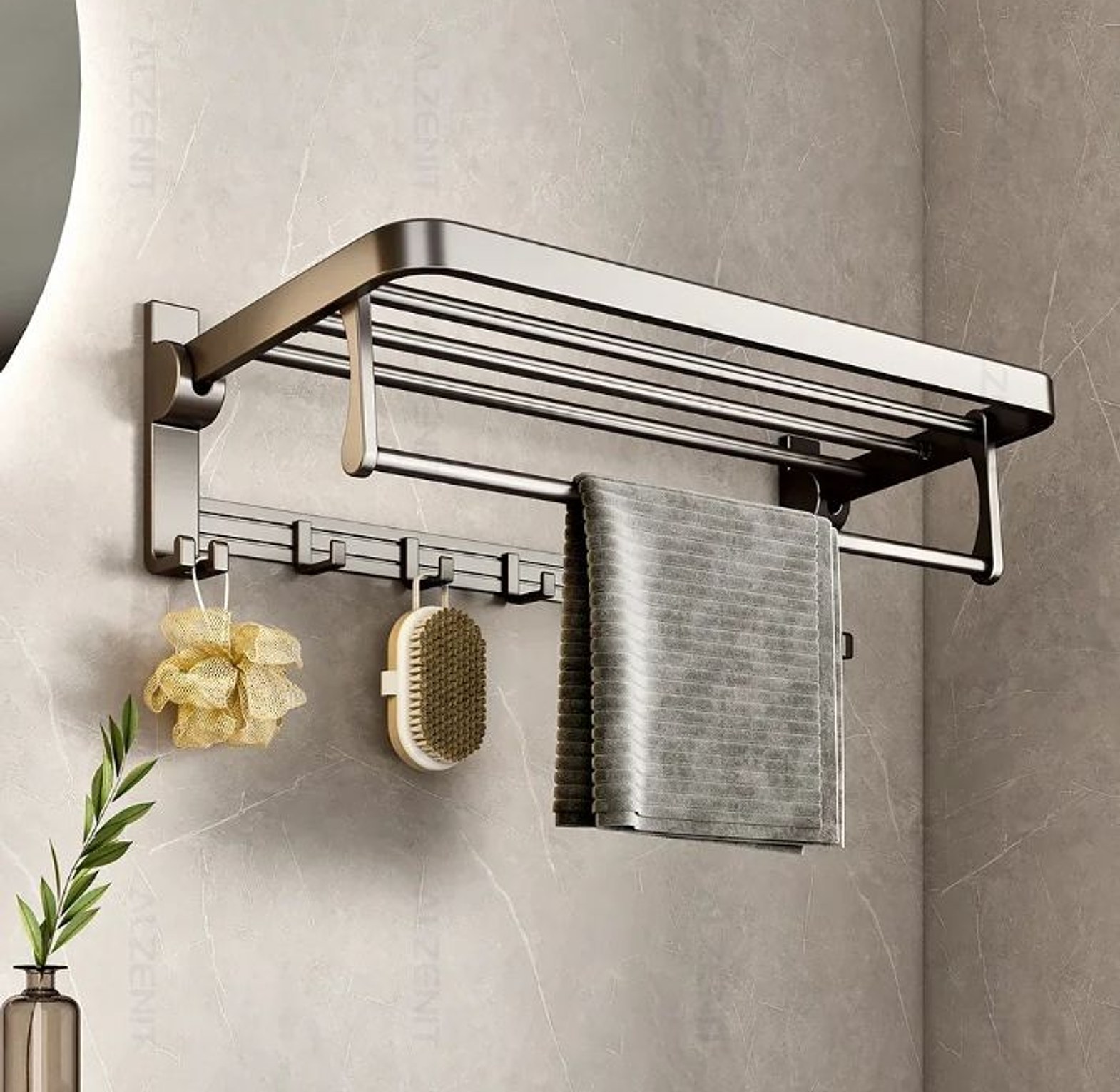 Suction  cup bathroom rack▪️Non rust ▪️ Material: aluminum alloy  ▪️No drilling  image
