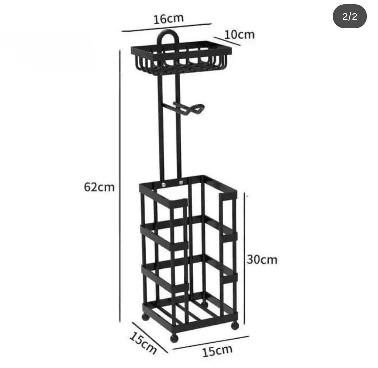 Black Heavy Duty Tissue Holder with Wipes & Phone Holder image