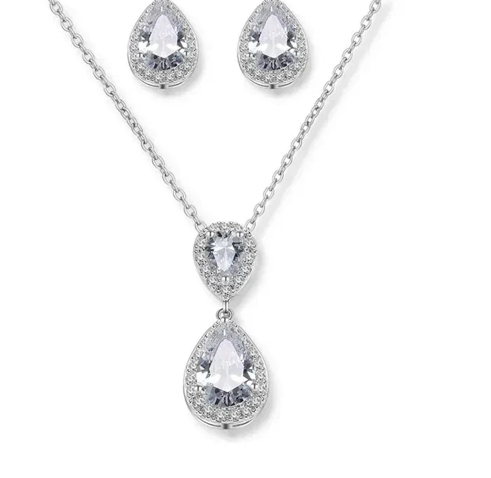 White watch, silver jewelry gift set by image
