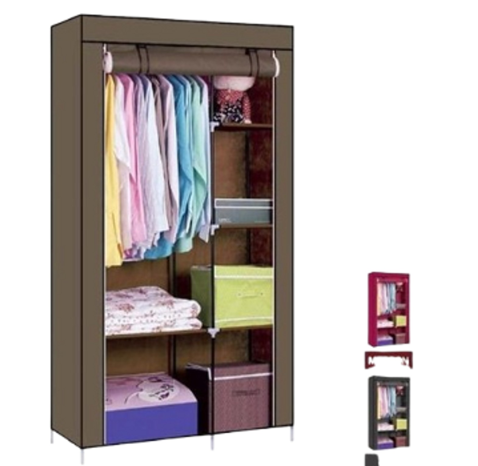 Portable Wardrobe. Nunix Portable Wardrobe 2 Column, Durable And Affordable image