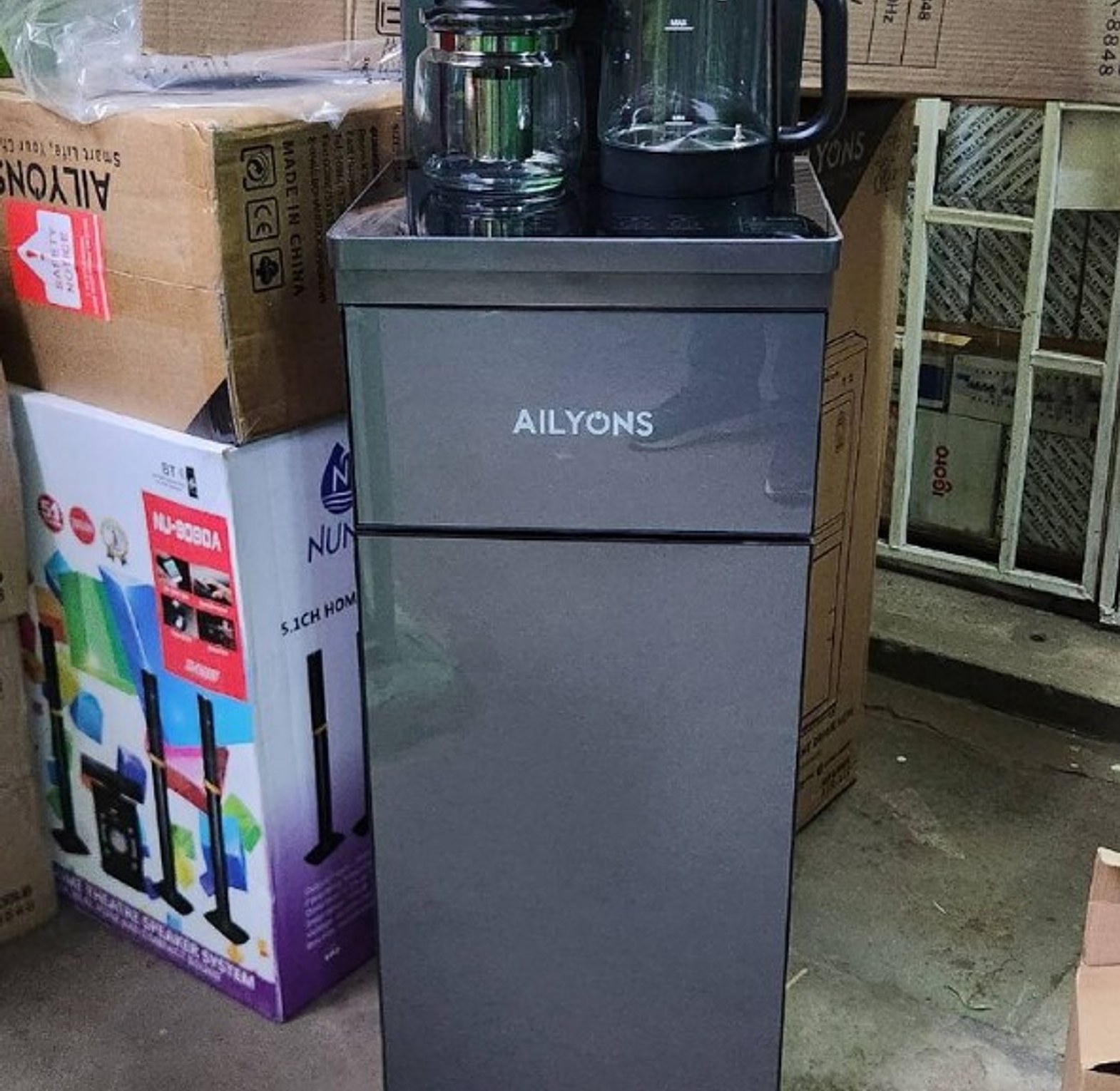 AILYONS A1 hot and normal bottom load water dispenser with remote image
