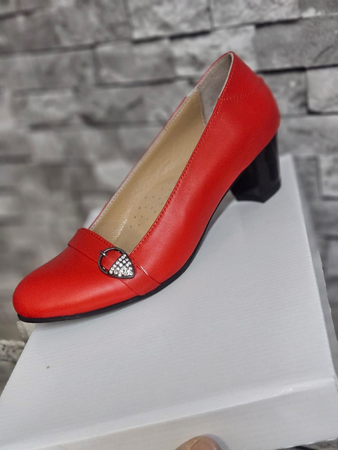 Premium Turkish Pure Leather Classic Red Shoes image