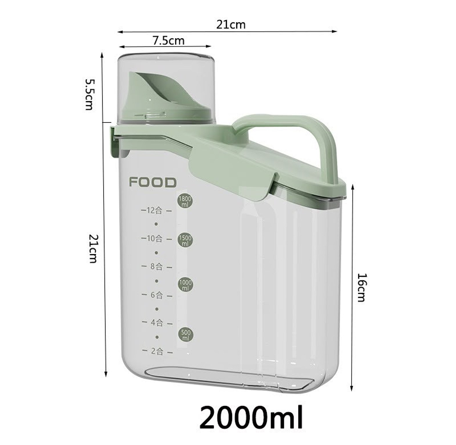 2000ML Transparent Airtight Food Storage Container image