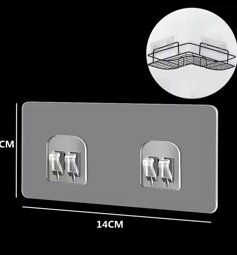 2pcs Adhesive Wall Hooks, Shelf Stickers image