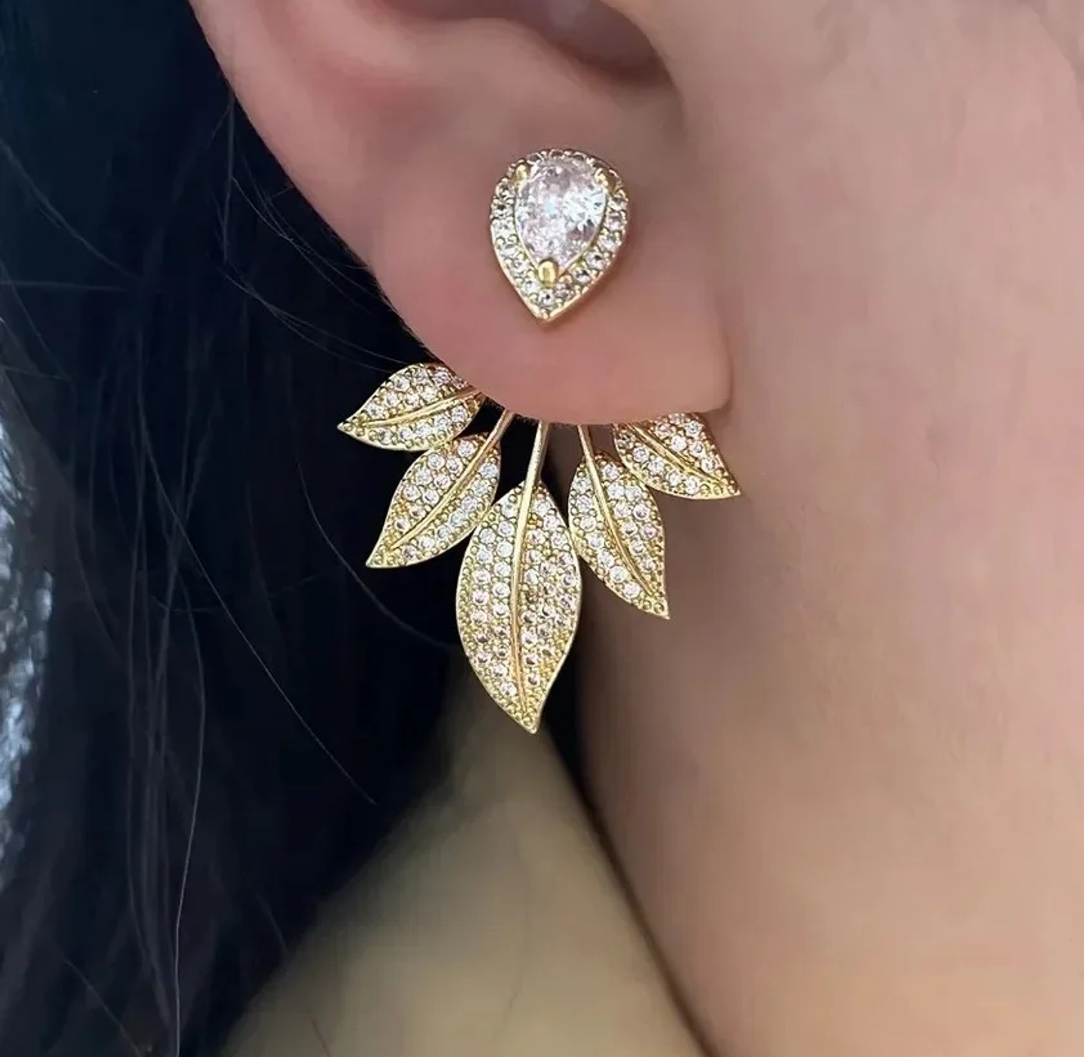 2 in 1 cubic Zirconia Earrings image
