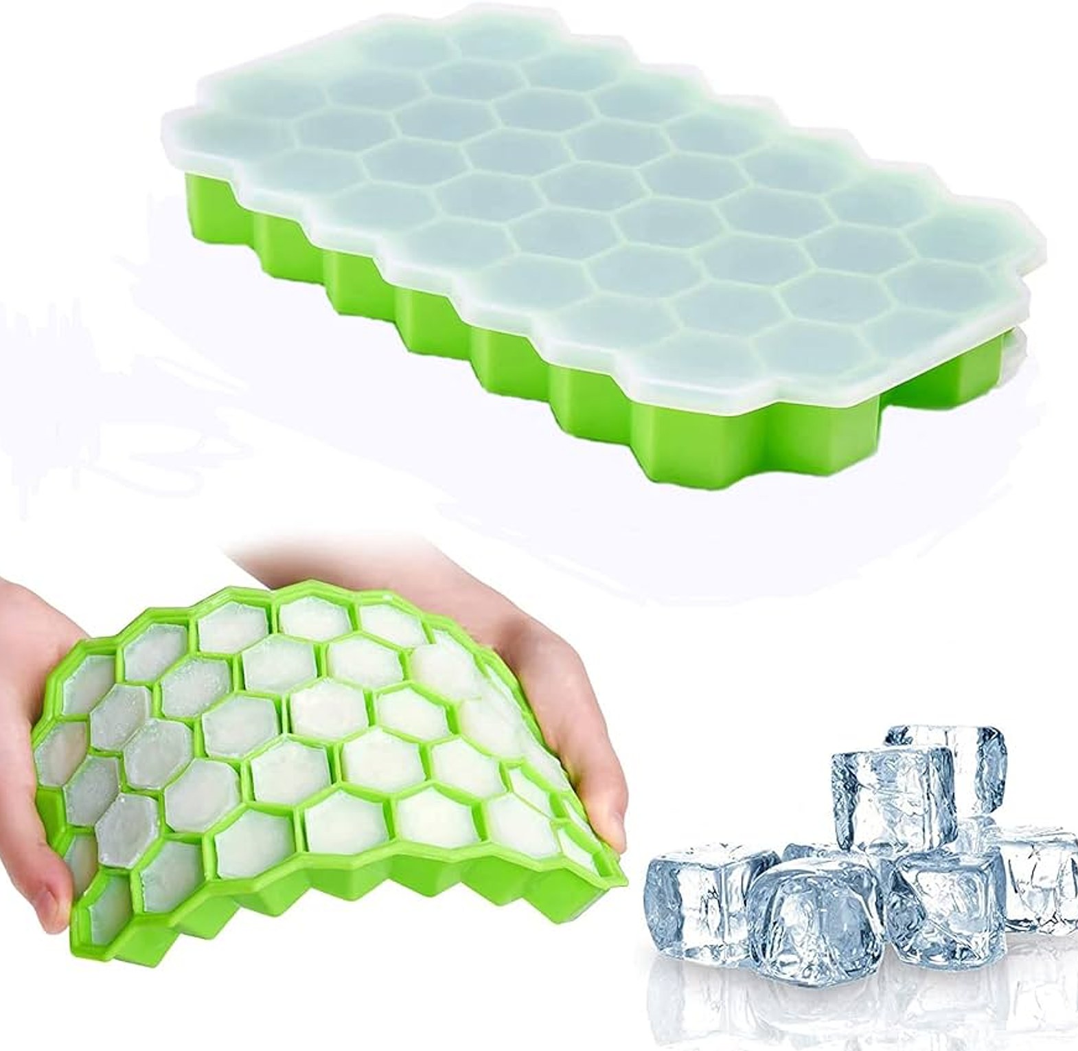 Silicone Ice Cube Tray With Lid, Ice Cube Mold image