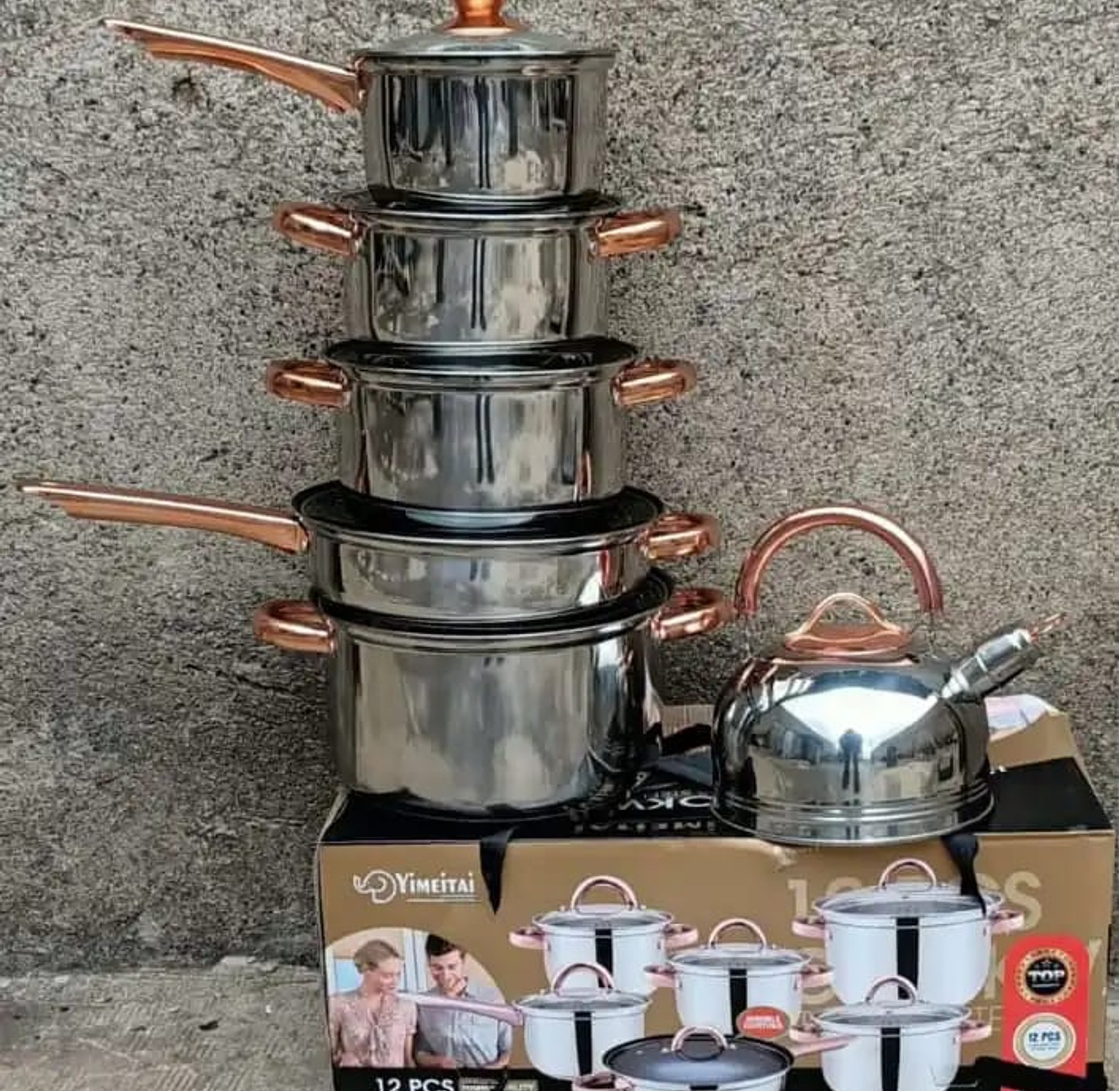 12pc Yimeittai Stainless steel Cookware set image