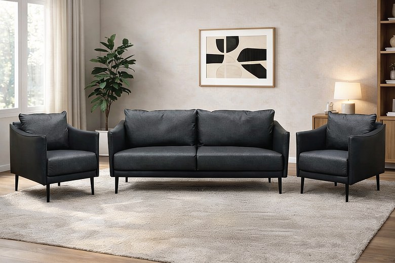 ALTO 6 Seater Leatherette Sofa (3+2+1) image