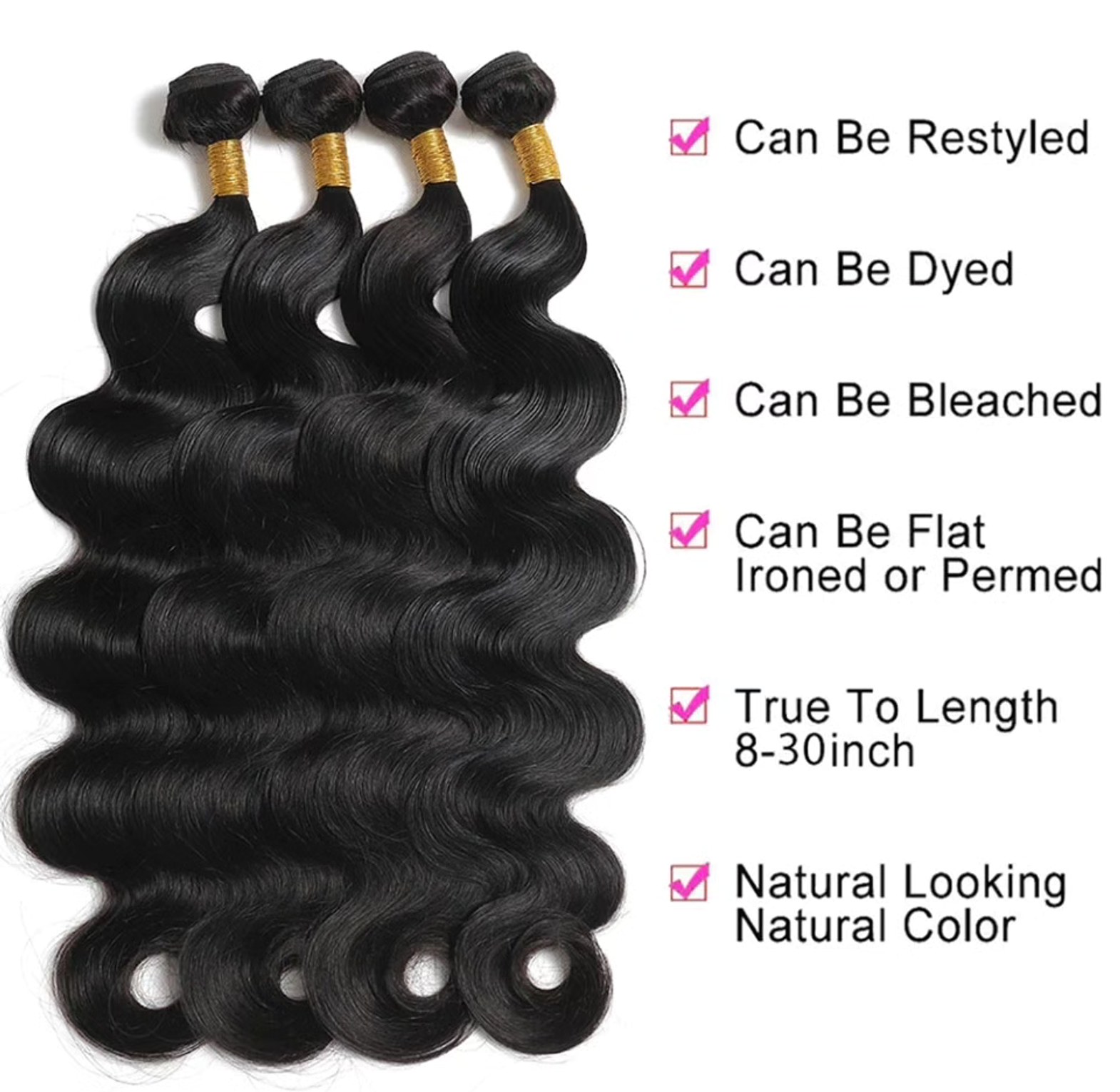 Body Wave human hair weave bundles 18 inches.  image